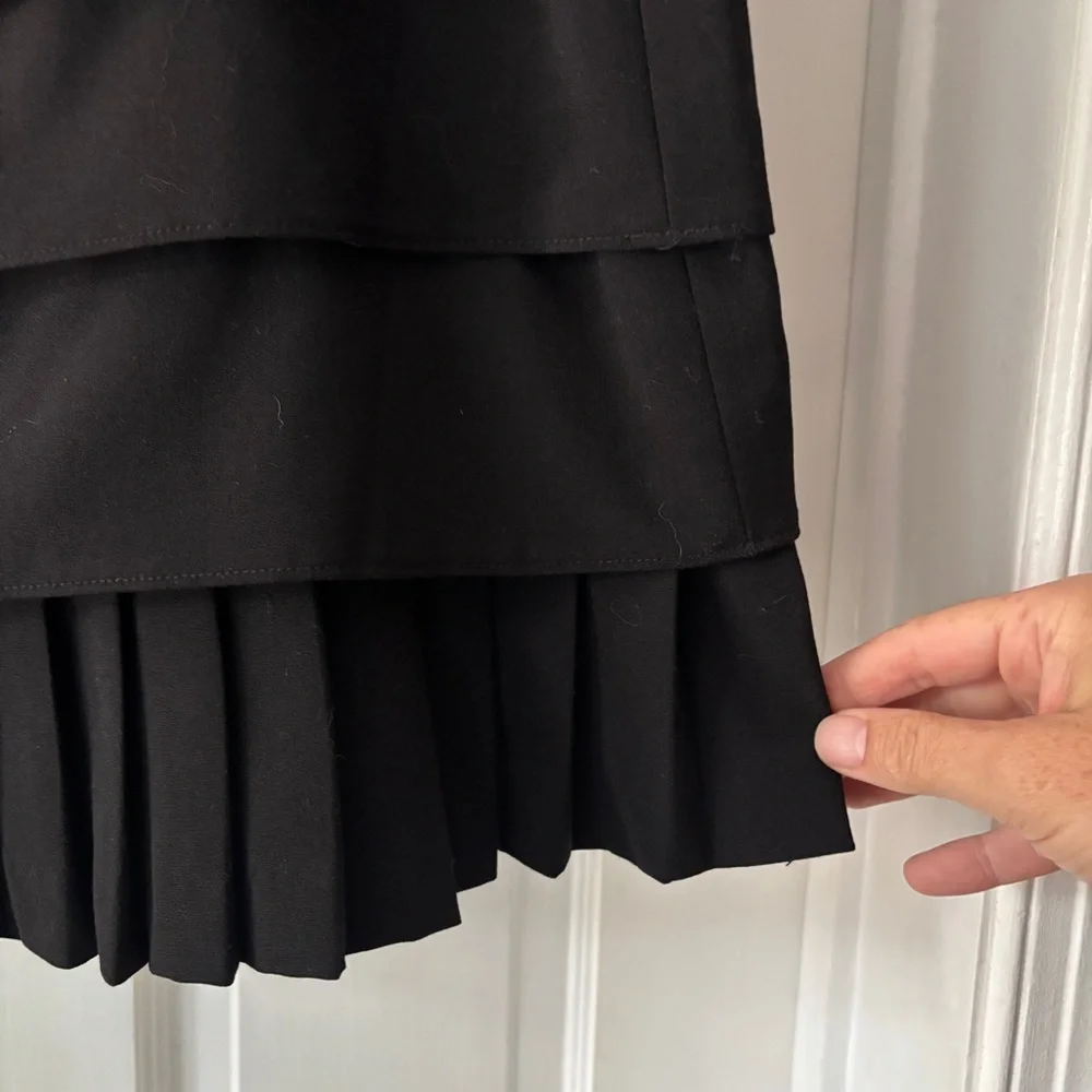 Sandro Sportswear Black Mini Skirt Ruffle Tiered Size 16 NWT